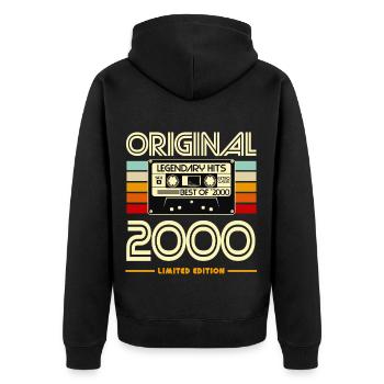 Cassette Original 2000 Retro Hits - Unisex Premium Organic Zip Hoodie - black - Back - Nico (187cm)