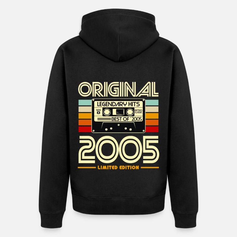 Original 2005 Cassette Retro - Veste à capuche bio Premium Unisexe - noir