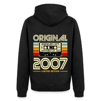 Original 2007 Vintage Cassette - Veste à capuche bio Premium Unisexe - noir - Dos - Nico (187cm)