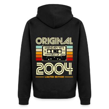 Original 2004 Limited Cassette - Unisex Premium Organic Zip Hoodie - black - Back - Nico (187cm)