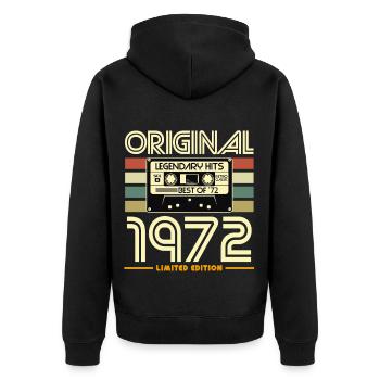 Original 1972 Hits Cassette Rétro - Veste à capuche bio Premium Unisexe - noir - Dos - Nico (187cm)