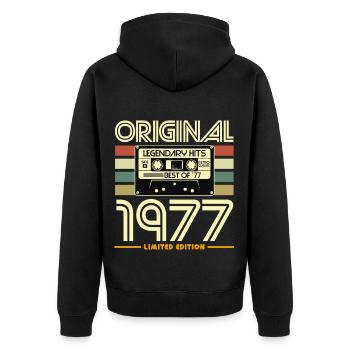 Original 1977 Limited Edition - Veste à capuche bio Premium Unisexe - noir - Dos - Nico (187cm)