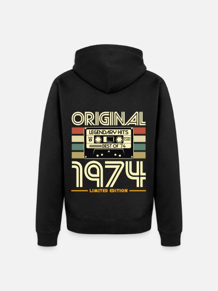 Original 1974 Limited Edition - Unisex Premium Organic Zip Hoodie - black