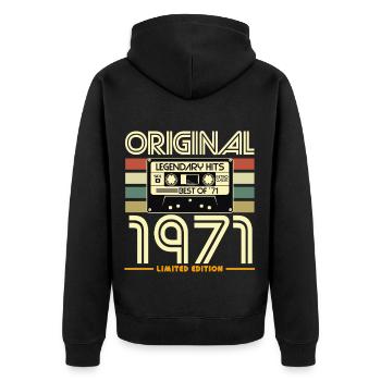 Original 1971 Retro Hits Cassette - Veste à capuche bio Premium Unisexe - noir - Dos - Nico (187cm)