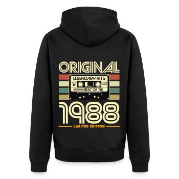 Original 1988 Retro Cassette - Veste à capuche bio Premium Unisexe - noir - Dos - Nico (187cm)