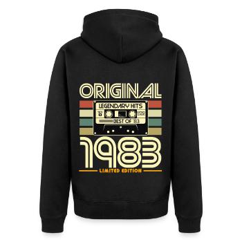 Original 1983 Cassette Retro Limited - Veste à capuche bio Premium Unisexe - noir - Dos - Nico (187cm)