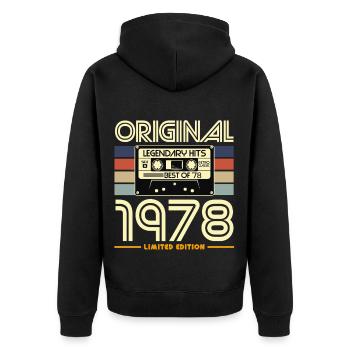 Original 1978 Cassette Rétro Édition - Veste à capuche bio Premium Unisexe - noir - Dos - Nico (187cm)
