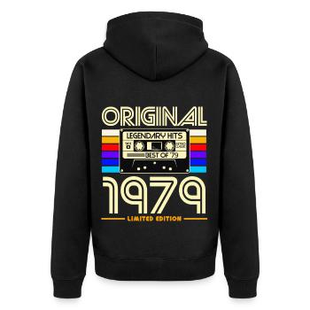 Original 1979 Edition Vintage - Veste à capuche bio Premium Unisexe - noir - Dos - Nico (187cm)