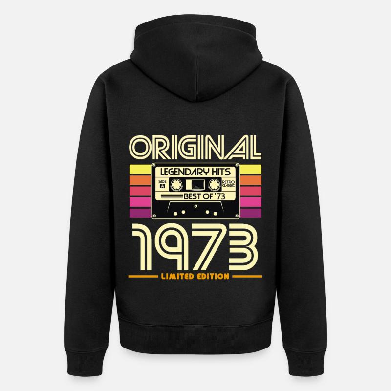 Original 1973 Retro Cassette - Veste à capuche bio Premium Unisexe - noir