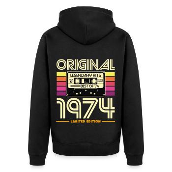 Original 1974 Retro Cassette Limited - Veste à capuche bio Premium Unisexe - noir - Dos - Nico (187cm)