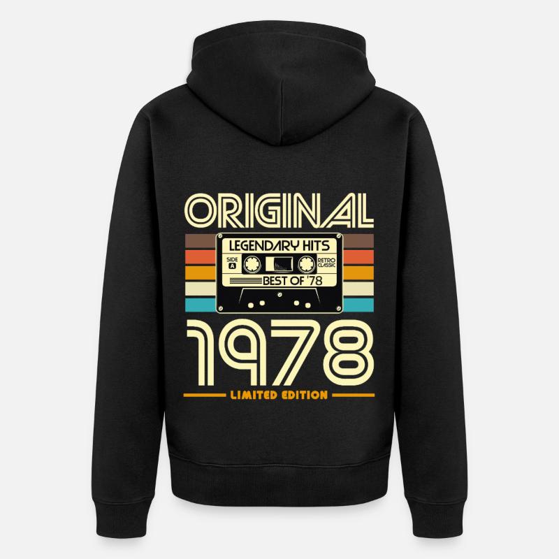 Cassette rétro 1978 édition limitée - Veste à capuche bio Premium Unisexe - noir
