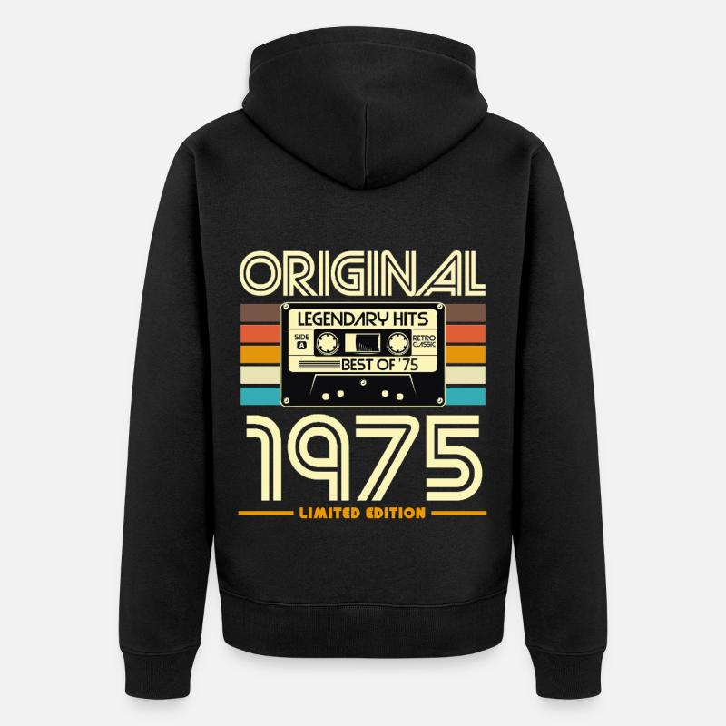 Original 1975 Edition Cassette Retro - Veste à capuche bio Premium Unisexe - noir