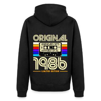 Original 1986 Édition limitée Cassette rétro - Veste à capuche bio Premium Unisexe - noir - Dos - Nico (187cm)