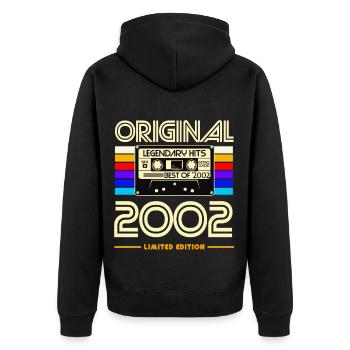 Original 2002 Cassette Retro - Unisex Premium Organic Zip Hoodie - black - Back - Nico (187cm)