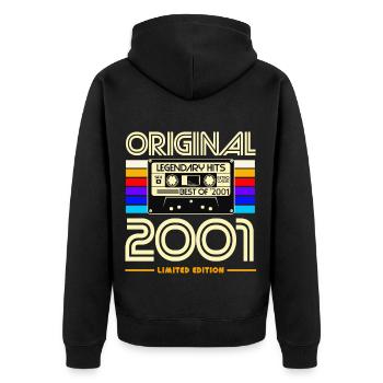 Original 2001 Cassette Limited Edition - Veste à capuche bio Premium Unisexe - noir - Dos - Nico (187cm)