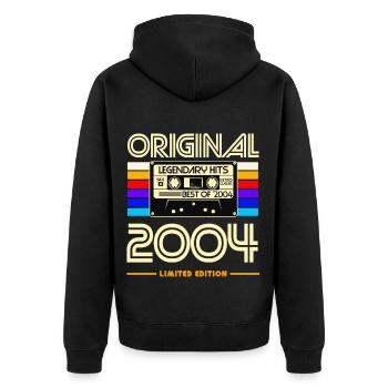 Originale limitierte Ausgabe 2004 - Unisex Premium Bio Zip Hoodie - Schwarz - Hinten - Nico (187cm)
