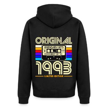 Original 1993 Édition Limitée - Veste à capuche bio Premium Unisexe - noir - Dos - Nico (187cm)