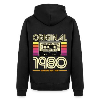 Original 1980 Cassette Retro Édition Limité - Veste à capuche bio Premium Unisexe - noir - Dos - Nico (187cm)