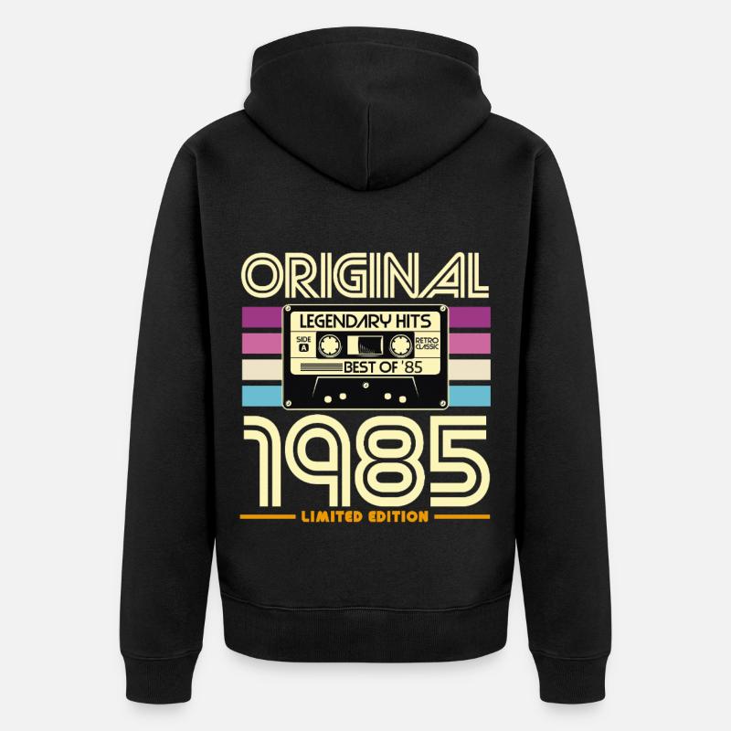 Original 1985 Cassette Retro Tee - Veste à capuche bio Premium Unisexe - noir