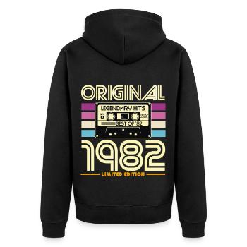 Original 1982 Retro Hits Cassette - Veste à capuche bio Premium Unisexe - noir - Dos - Nico (187cm)