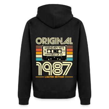 Original 1987 Hits Cassette Rétro - Veste à capuche bio Premium Unisexe - noir - Dos - Nico (187cm)