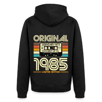 Original 1985 Limited Edition - Veste à capuche bio Premium Unisexe - noir - Dos - Nico (187cm)