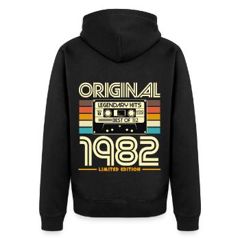 Original 1982Retro Cassette - Veste à capuche bio Premium Unisexe - noir - Dos - Nico (187cm)