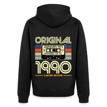 Original 1990 Cassette Héritage - Veste à capuche bio Premium Unisexe - noir - Dos - Nico (187cm)