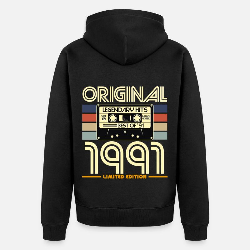 Original 1991 Retro Hits - Veste à capuche bio Premium Unisexe - noir