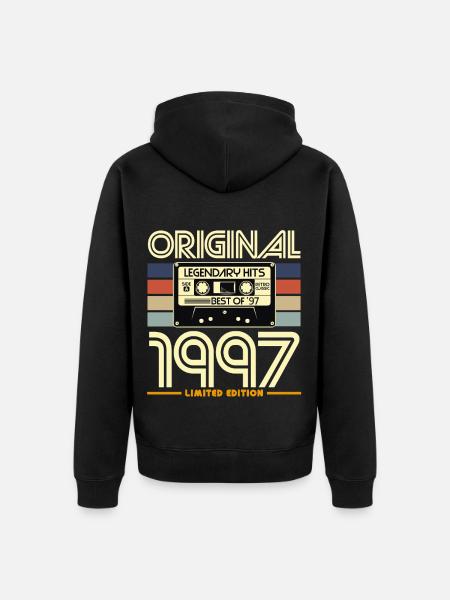 Original 1997 Cassette Retro - Unisex Premium Organic Zip Hoodie - black