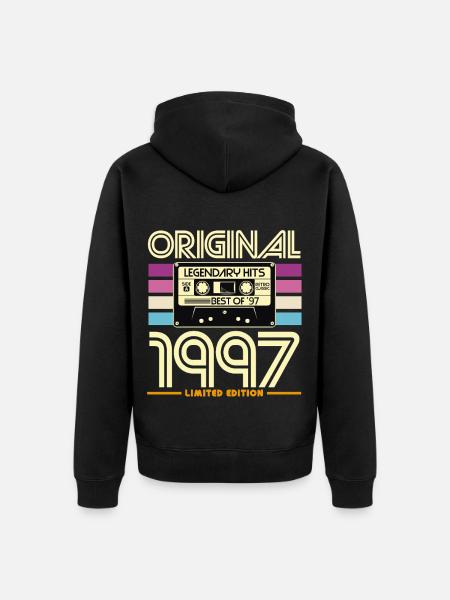 Original 1997 Cassette Retro - Unisex Premium Organic Zip Hoodie - black
