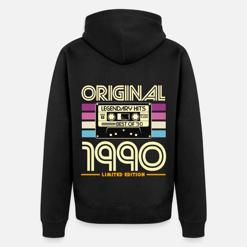 Original Hits 90s Cassette - Veste à capuche bio Premium Unisexe - noir