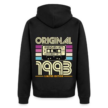 Original 1993 Limited Edition Cassette - Veste à capuche bio Premium Unisexe - noir - Dos - Nico (187cm)