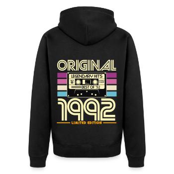 Original 1992 Edition Limitée Hits - Veste à capuche bio Premium Unisexe - noir - Dos - Nico (187cm)