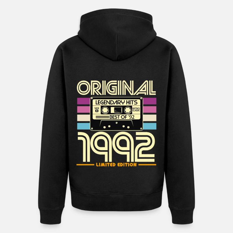 Original 1992 Edition Limitée Hits - Veste à capuche bio Premium Unisexe - noir
