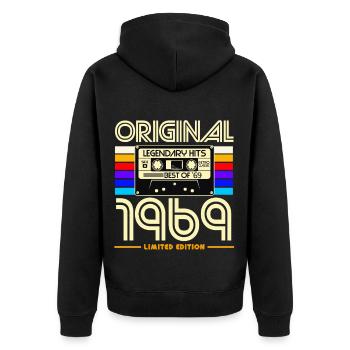 Original 1969 Limited Edition - Unisex Premium Organic Zip Hoodie - black - Back - Nico (187cm)
