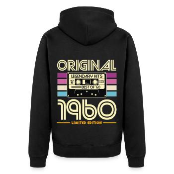 Original 1960 Cassette Retro - Veste à capuche bio Premium Unisexe - noir - Dos - Nico (187cm)