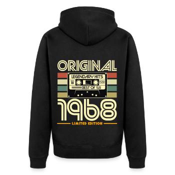Original 1968 Cassette Retro Édition - Veste à capuche bio Premium Unisexe - noir - Dos - Nico (187cm)