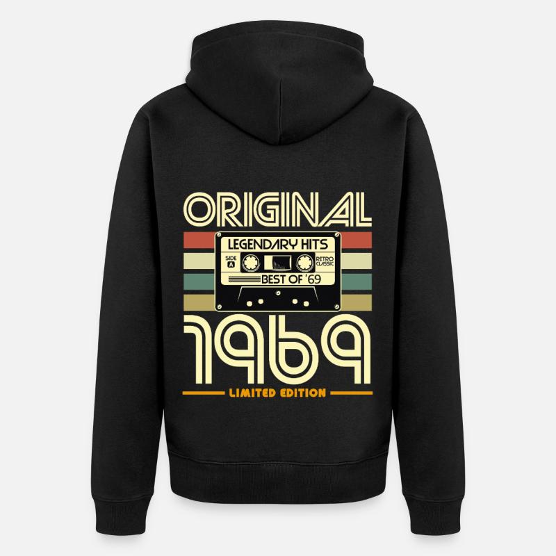 Original 1969 Rétro Cassette - Veste à capuche bio Premium Unisexe - noir