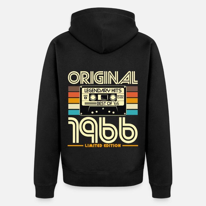 Cassette 1966 Légendes Retro - Veste à capuche bio Premium Unisexe - noir
