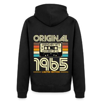 Original 1965 édition limitée cassette - Veste à capuche bio Premium Unisexe - noir - Dos - Nico (187cm)