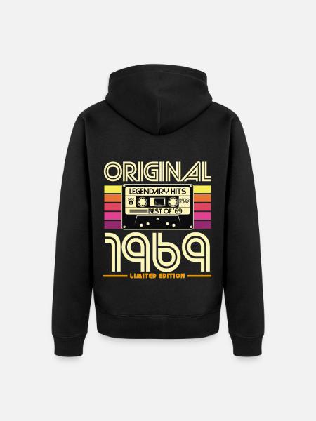 Original 1969 Limited Edition Retro - Unisex Premium Organic Zip Hoodie - black