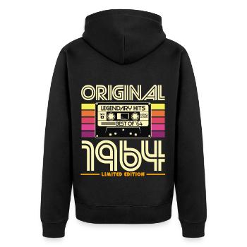 Original 1964 Hits Rétro - Veste à capuche bio Premium Unisexe - noir - Dos - Nico (187cm)