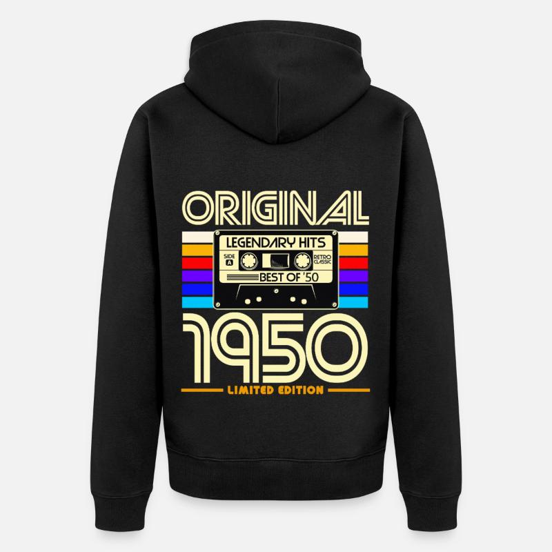 Original 1950 Cassette Retro Tee - Veste à capuche bio Premium Unisexe - noir
