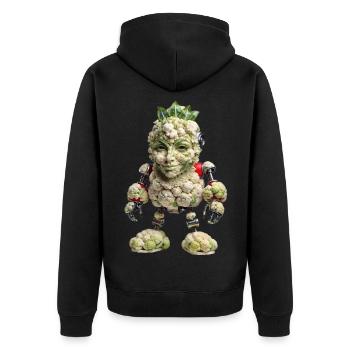 CHOU-FLEUR BOT - Cyborg 🥦🤖 Bio-Organique Unique - Veste à capuche bio Premium Unisexe - noir - Dos - Nico (187cm)