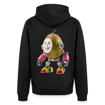 COCONUT BOT - Le mignon robot bio-organique - Veste à capuche bio Premium Unisexe - noir - Dos - Nico (187cm)