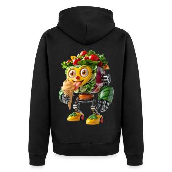 Robot des légumes avec de la glace - Veste à capuche bio Premium Unisexe - noir - Dos - Nico (187cm)
