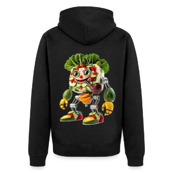 Garden Harvest Robot: Organic Synthetic Cyborg - Unisex Premium Organic Zip Hoodie - black - Back - Nico (187cm)