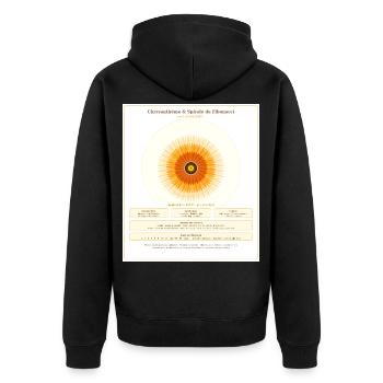 Chrysantème et Spirale de Fibonacci - Veste à capuche bio Premium Unisexe - noir - Dos - Nico (187cm)