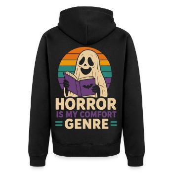 Horror Is My Comfort Genre Spirit - Unisex Premium Organic Zip Hoodie - black - Back - Nico (187cm)